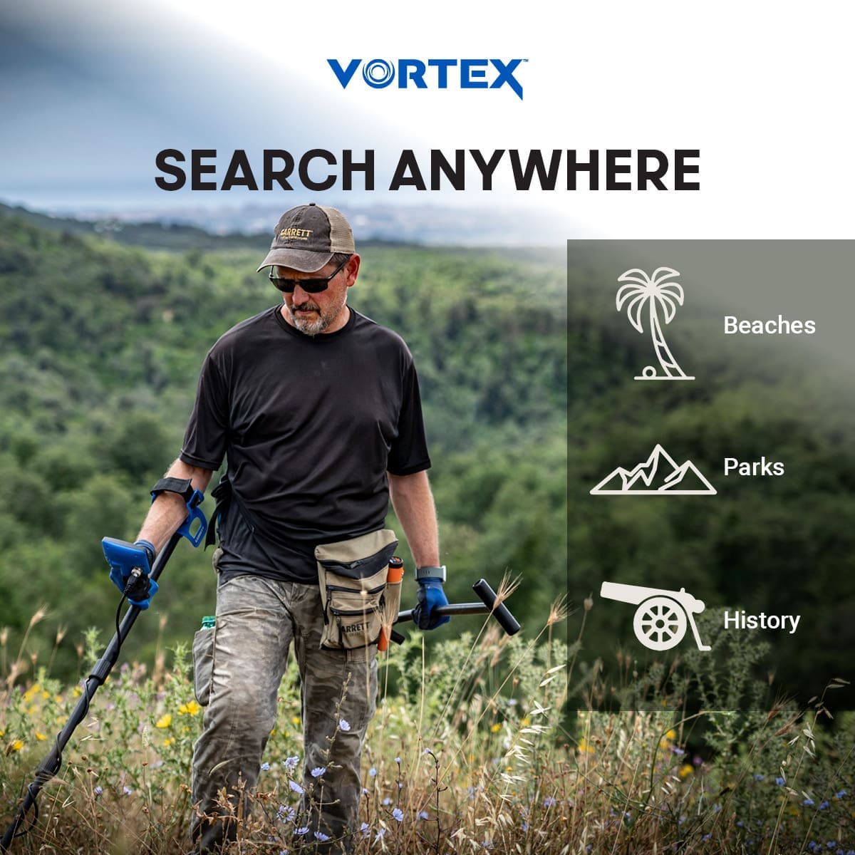 Afyon Garrett Vortex VX5 Dedektör - Vortex ekran düzeni, hedef ID okumayı sade tutarak yeni kullanıcıyı hızlandırır.